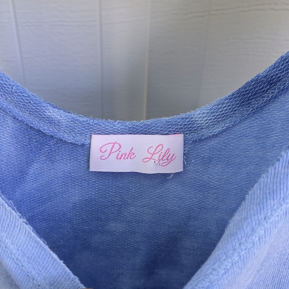 Pink Lily Blue Romper - Picture 5 of 5